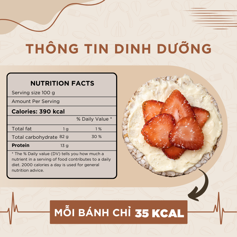 Bánh gạo lứt ăn kiêng, tập GYM GUfoods (170g = 18 bánh)