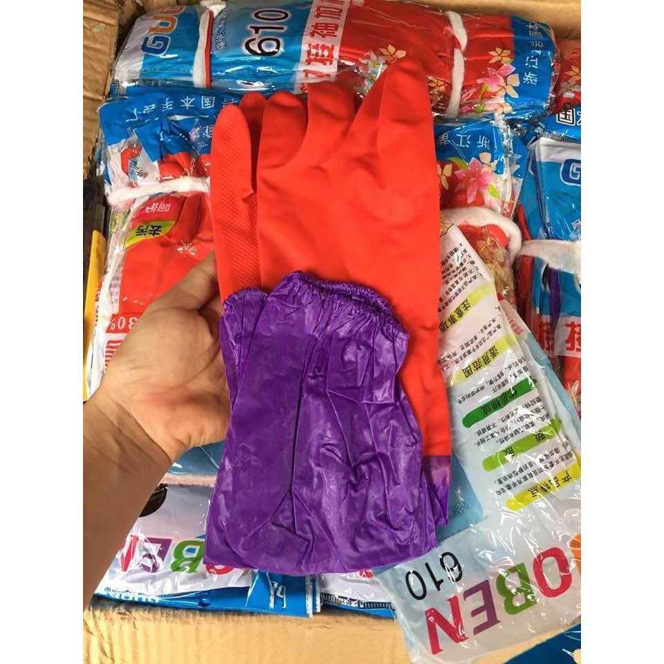 Gang tay rửa bát cao su lót nỉ