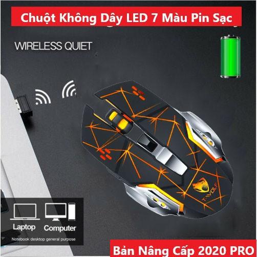 Chuột không dây chuyên GAME T-Wolf X8 PRO NÂNG CẤP Wireless 2.4GHz SIÊU NGẦU, Tự động đổi màu sắc