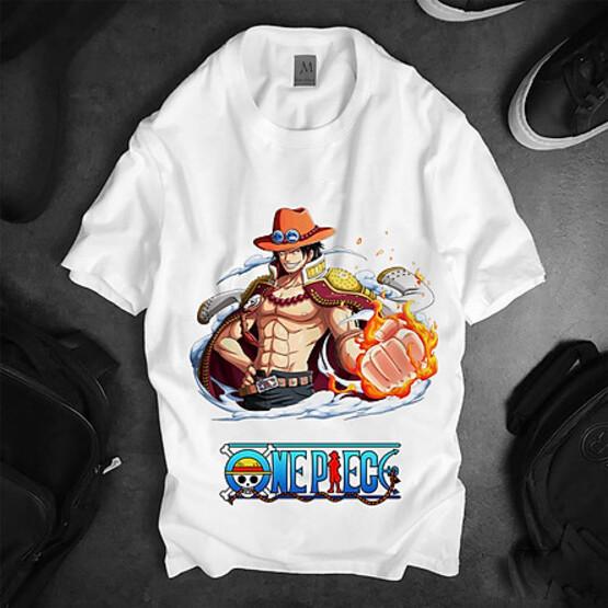 Áo thun Nam Nữ Không cổ ONEPIECE ACE MSOP-08 mẫu mới cực đẹp, có size bé cho trẻ em / áo thun Anime Manga Unisex Nam Nữ, áo phông thiết kế cổ tròn basic cộc tay thoáng mát