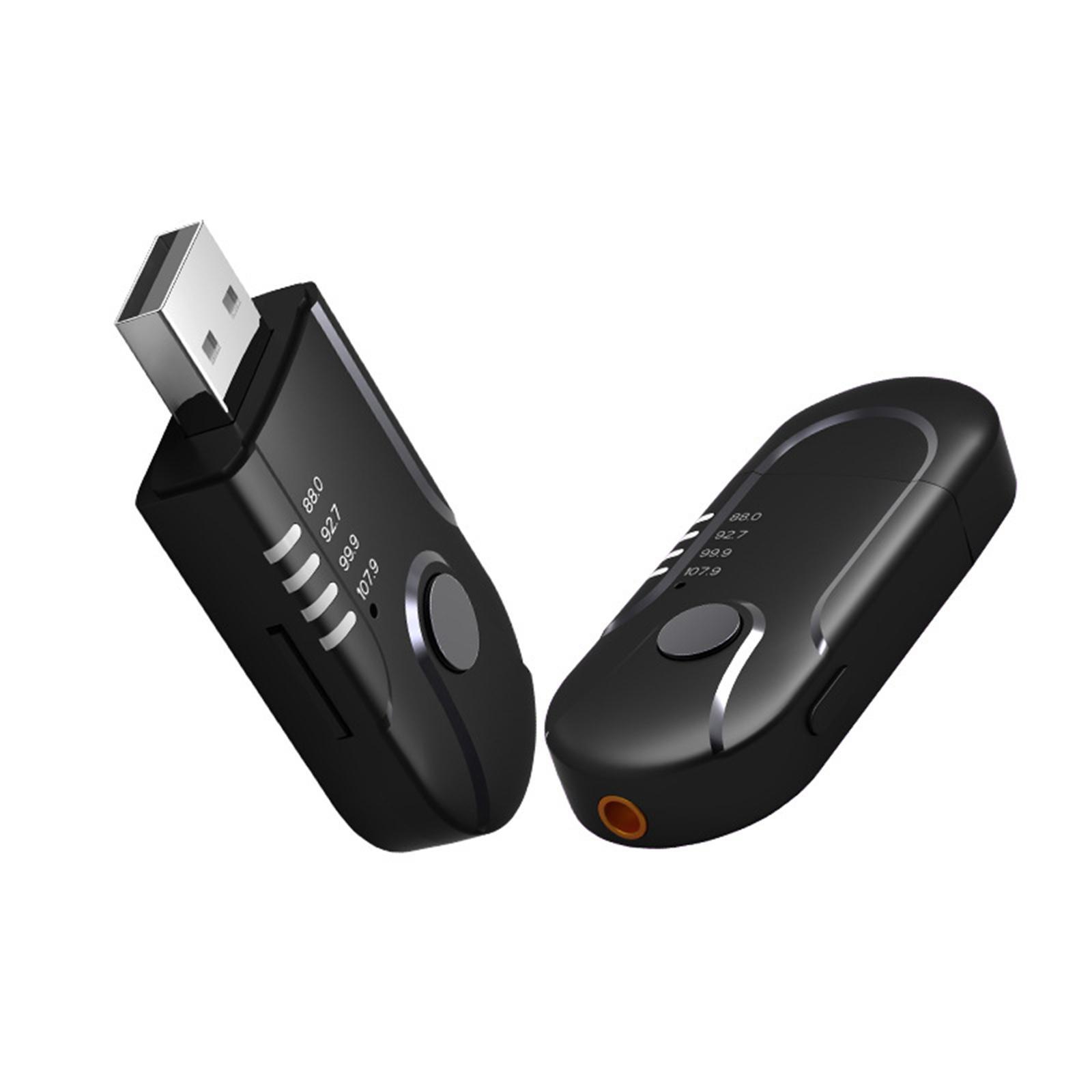 USB Bluetooth Adapter Music Player Mini FM Receiver for AUX PC