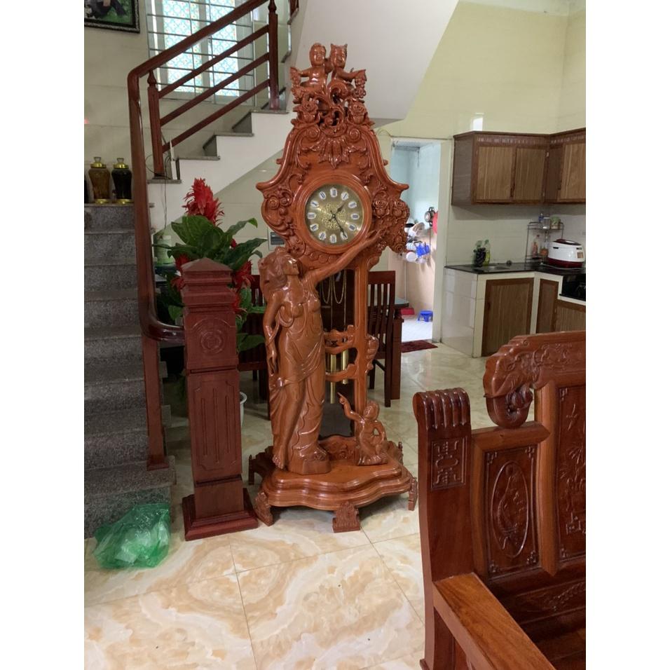 Đồng hồ cô tiên gỗ hương đá, gỗ gõ đỏ, hàng CỰC VIP, tuyển vân, tuyển gỗ loại 1