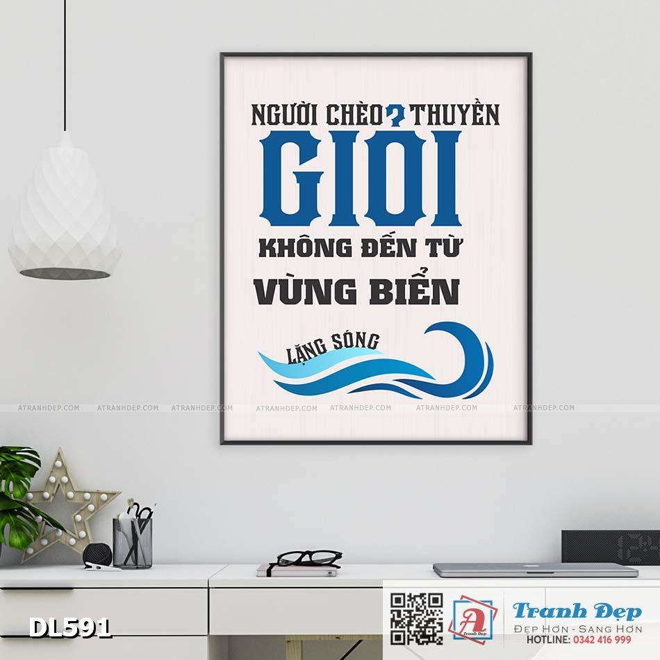 Tranh động lực trang trí phòng làm việc - Người chèo thuyền giỏi không đến từ vùng biển lặng sóng - v2 - DL591