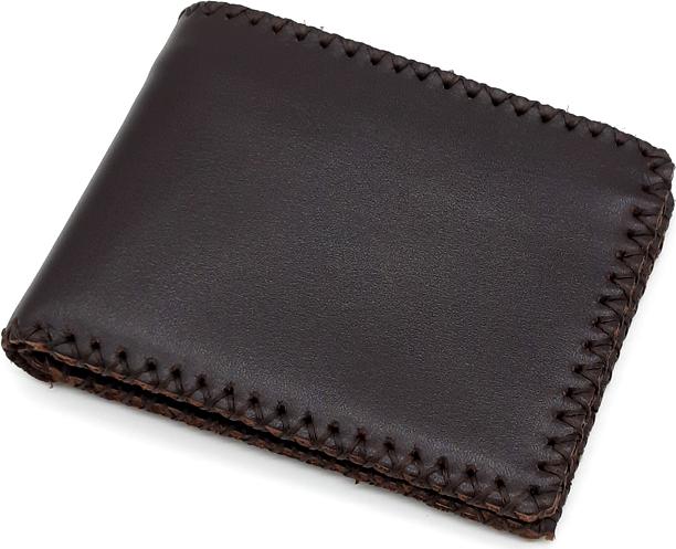 Bóp ví nam ngang da bò thật handmade V076K2 - Nâu