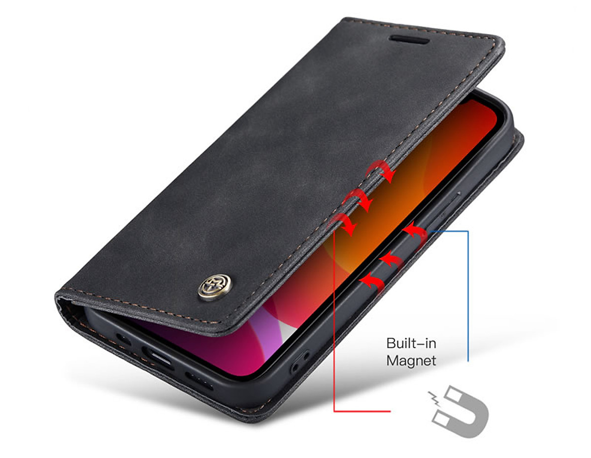 Bao da bò dạng ví chính hãng Caseme dành cho iPhone 13 - Hàng chính hãng