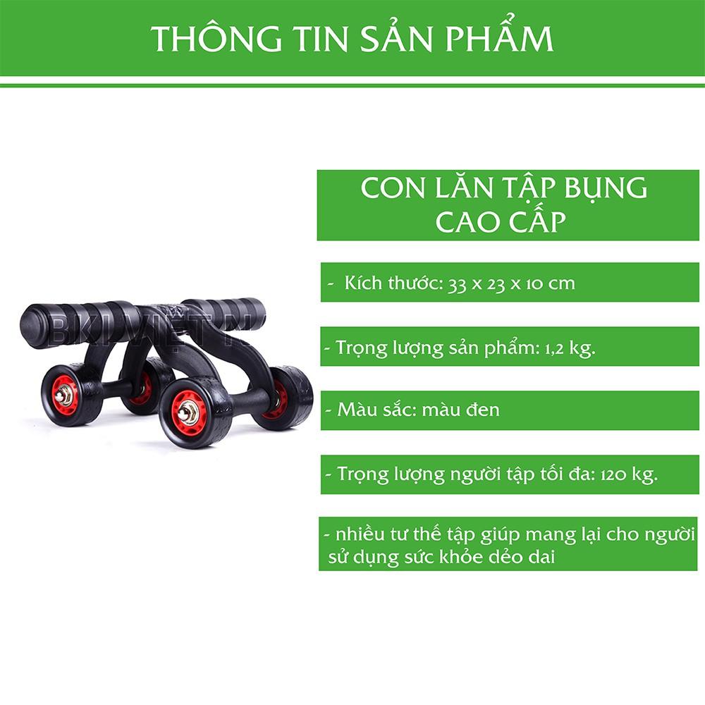 Con Lăn Tập Cơ Bụng 4 Bánh đa năng Tại Nhà Nam/Nữ siêu tiện lợi tặng kèm miếng thảm lót gối