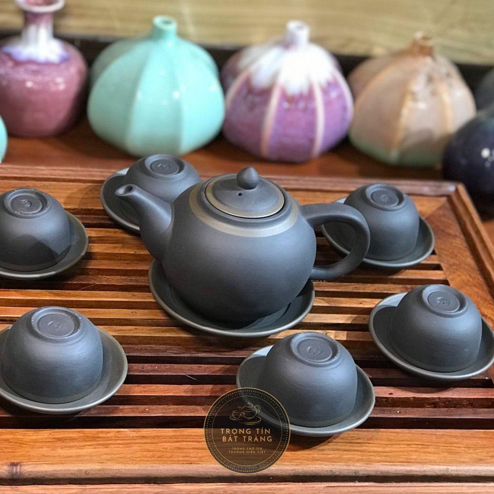 Bộ Ấm Chén Trà Đạo Gốm Tử Sa Bát Tràng Dáng Viên Châu Dung Tích 320ml AVMT 39