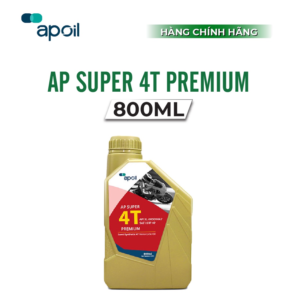 Nhớt xe số AP Super 4T Premium - 15W40_Dung tích 0.8L và 1L