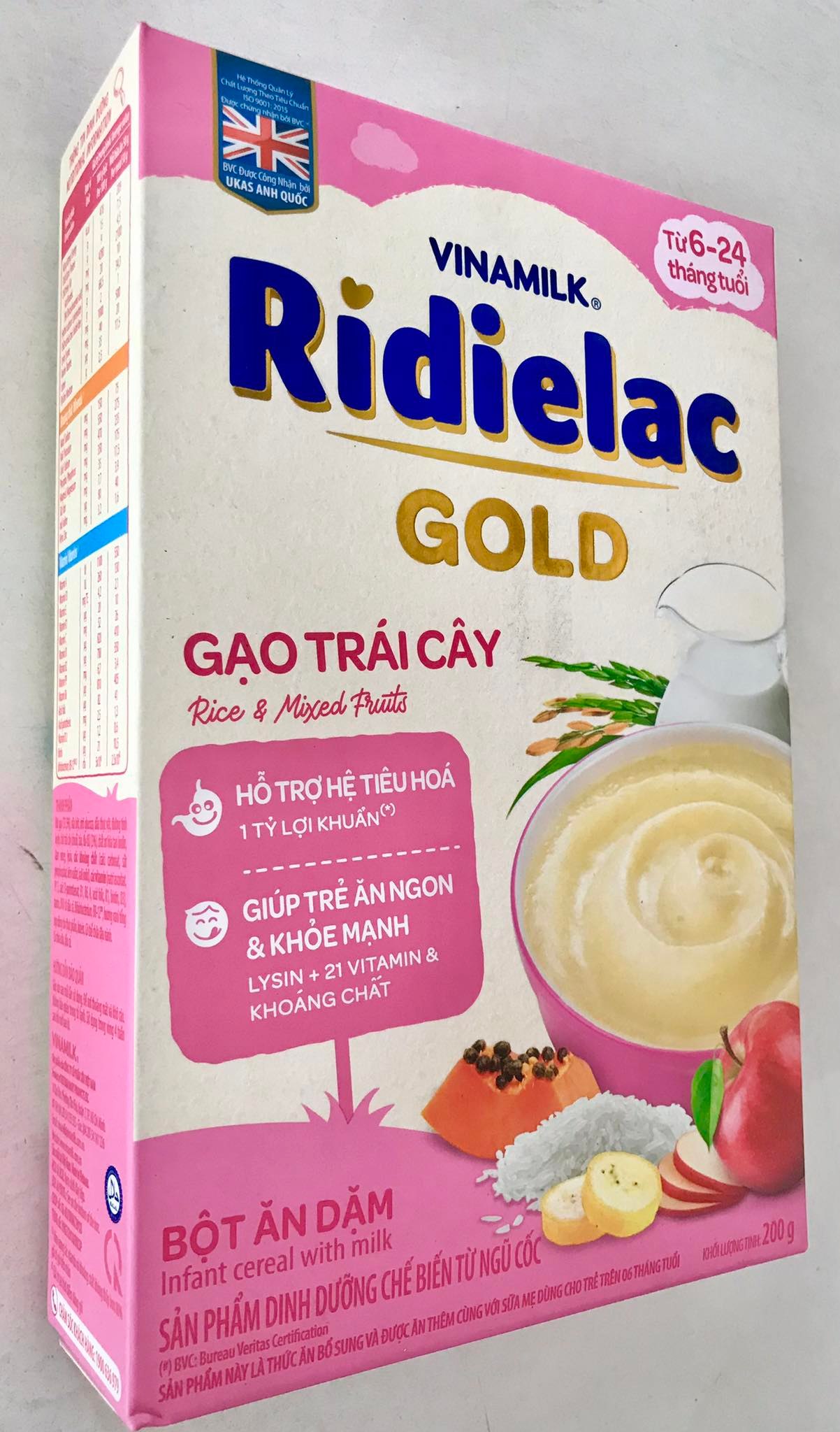 Combo 2 hộp BỘT ĂN DẶM
RIDIELAC GOLD GẠO TRÁI CÂY -
HỘP GIẤY 200G