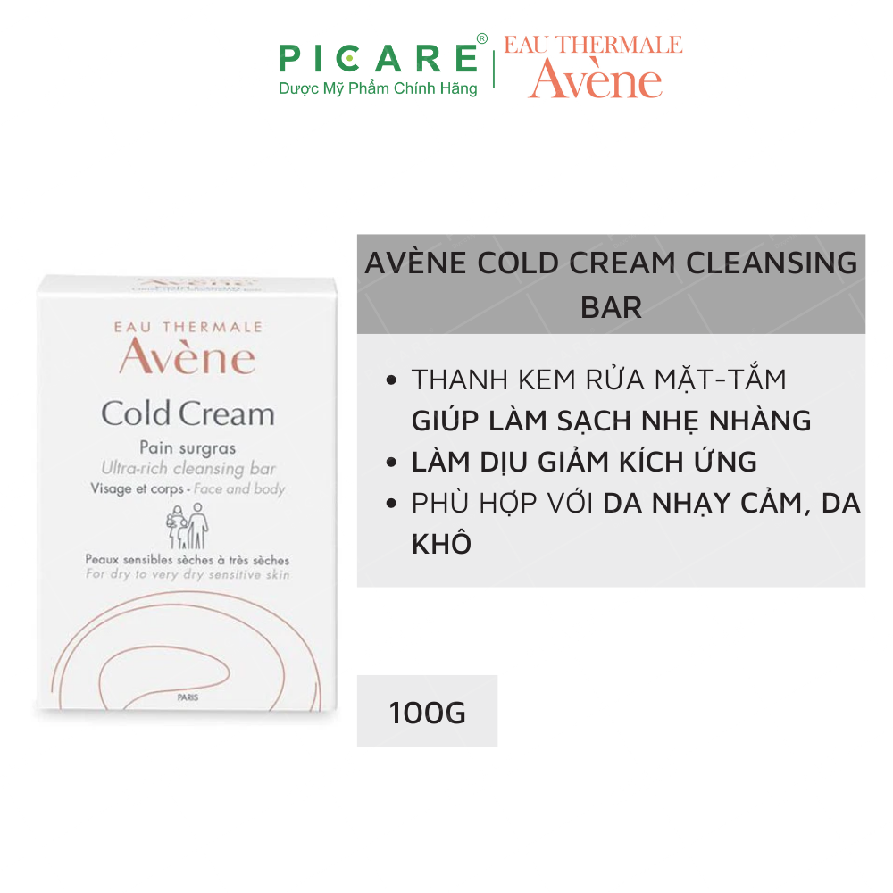 Xà Phòng Tắm Dành Cho Da Khô Avene Cold Cream Ultra-Rich Cleansing Bar A1ACB1 - 100g - 100715878