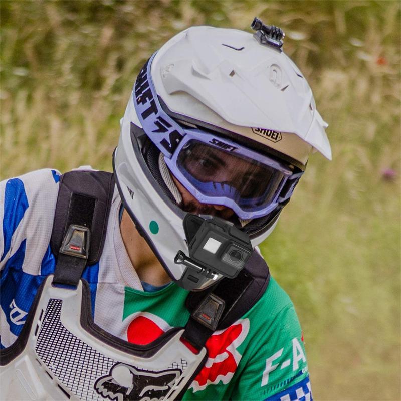 Người giữ dây đeo dây đeo mũ bảo hiểm xe máy với clip điện thoại tương thích cho GoPro Hero 5/6/7 Máy ảnh thể thao hành động Người giữ khuôn mặt đầy đủ