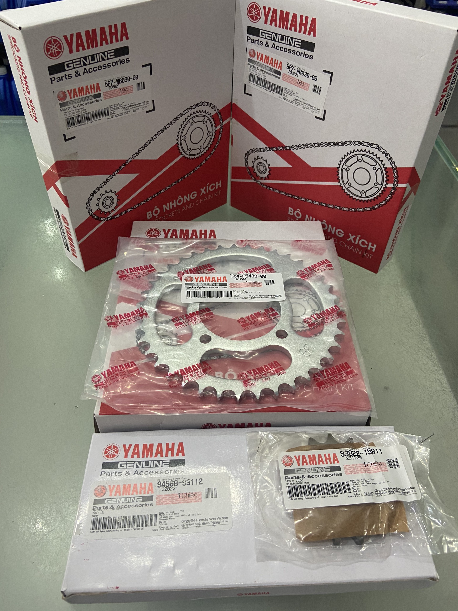 Bộ nhông sên Exciter 4 số chính hãng Yamaha