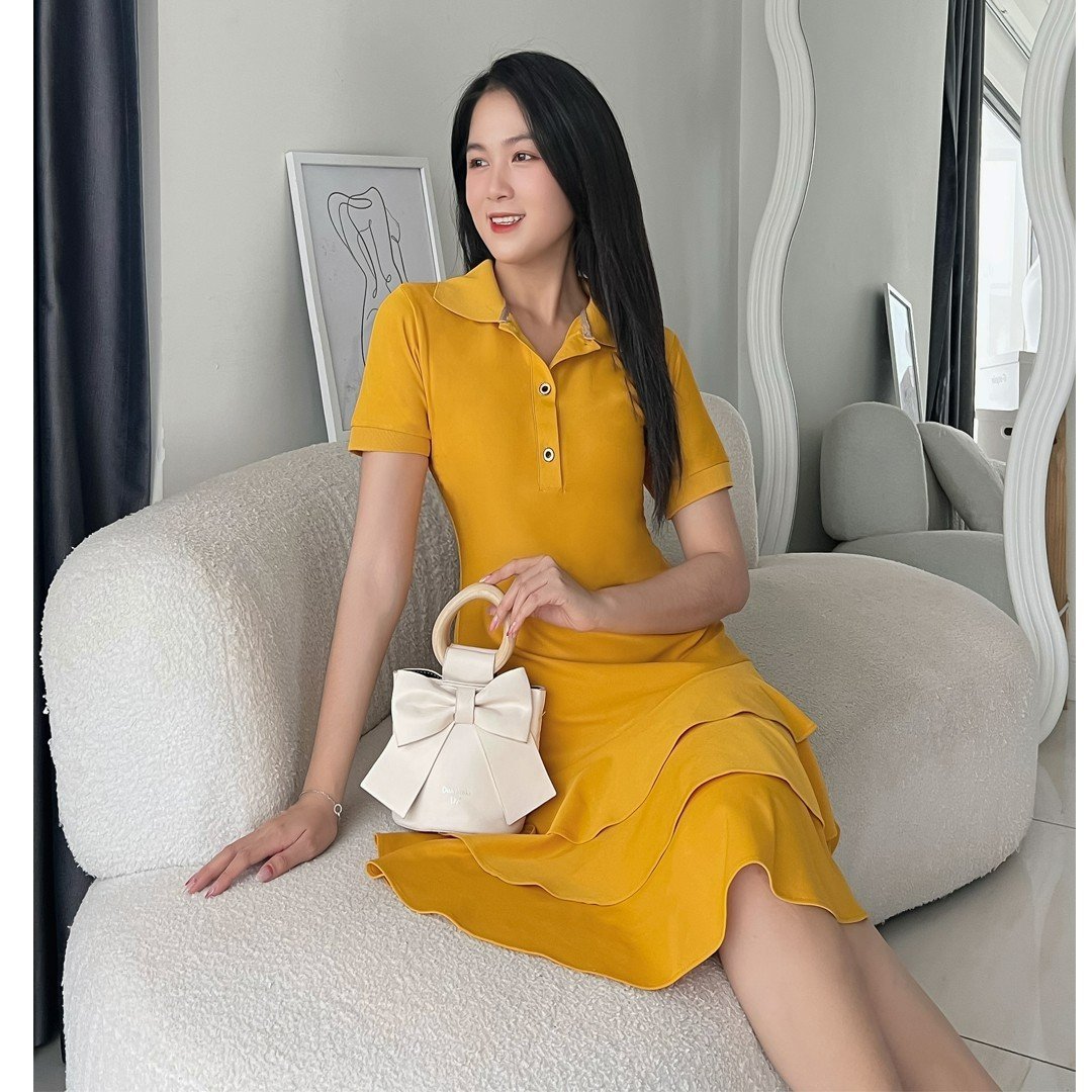 {HCM} Đầm bèo đuôi cá kiểu cổ polo D078- Lady Fashion - Khánh Linh Style