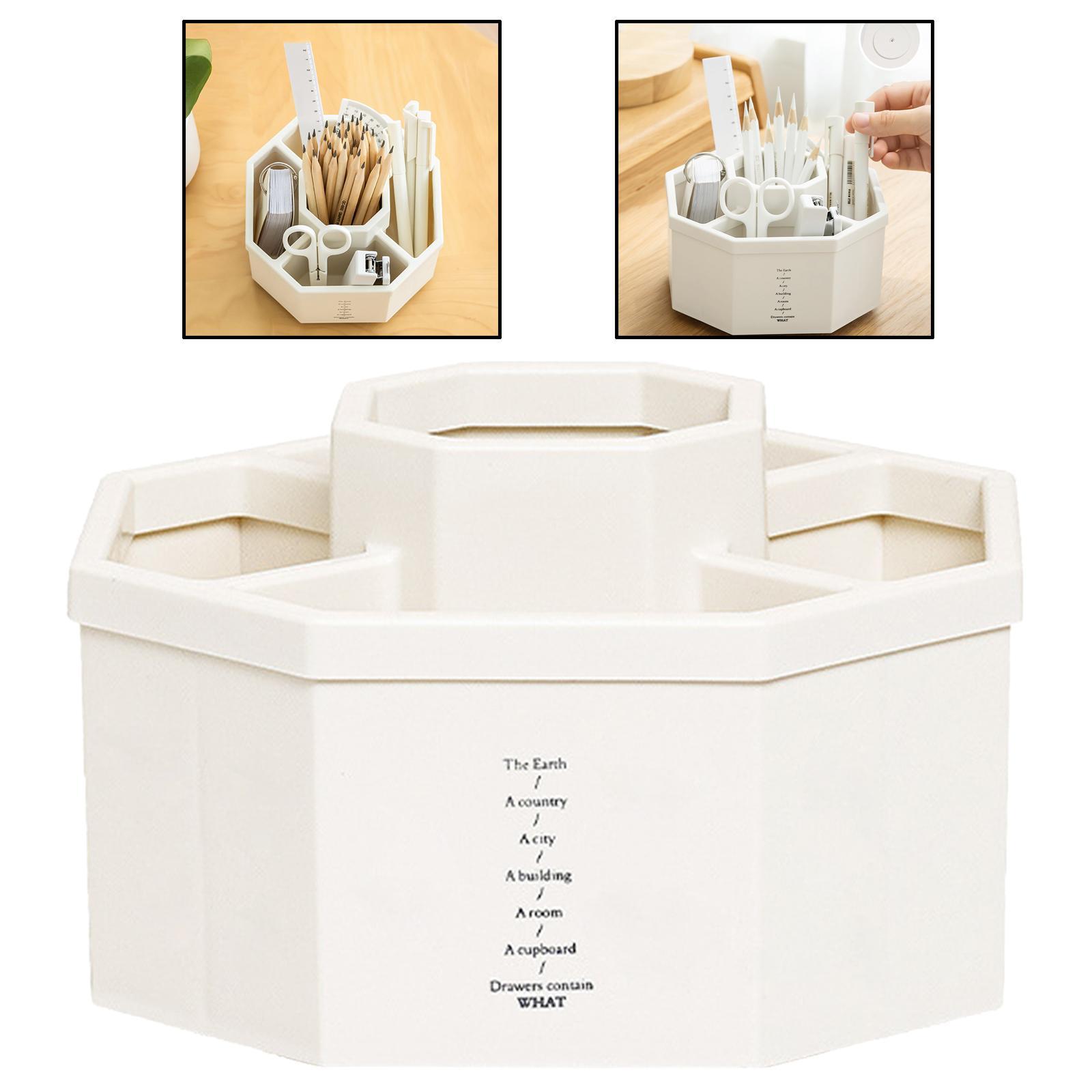 Rotatable Desktop Storage Box Pen Holder Organizer Rack for Makeup