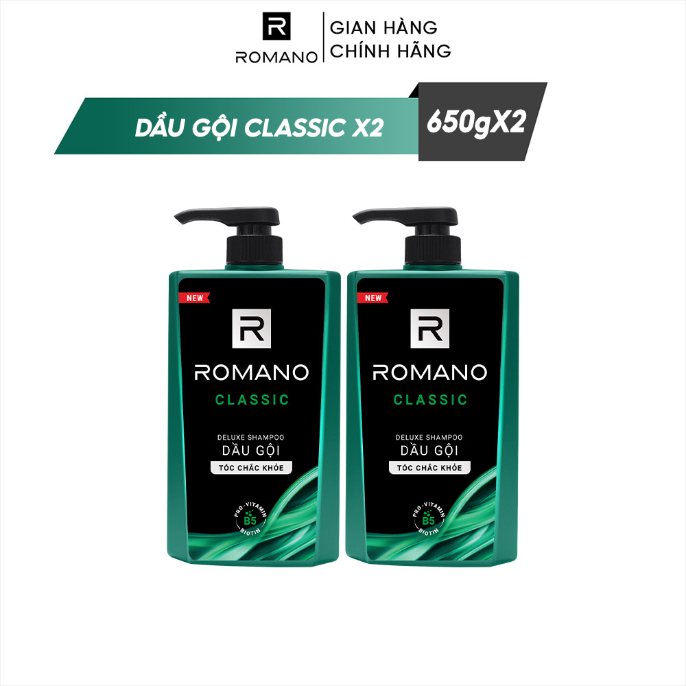 Hình ảnh Combo 2 Dầu gội Romano hương nước hoa 650g/chai