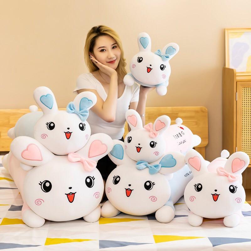 Gấu Bông Thỏ Nằm Đầu Nơ Siêu Cưng - Hàng Nhập Giá Tốt Size 1m3