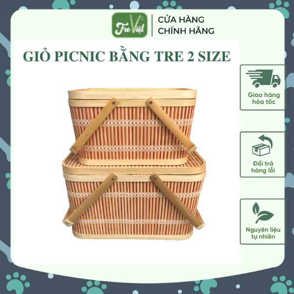 Giỏ Picnic Bằng Tre Tiện Lợi - Giỏ Tre Đựng Đồ Chụp Hình Decor - Picnic Basket