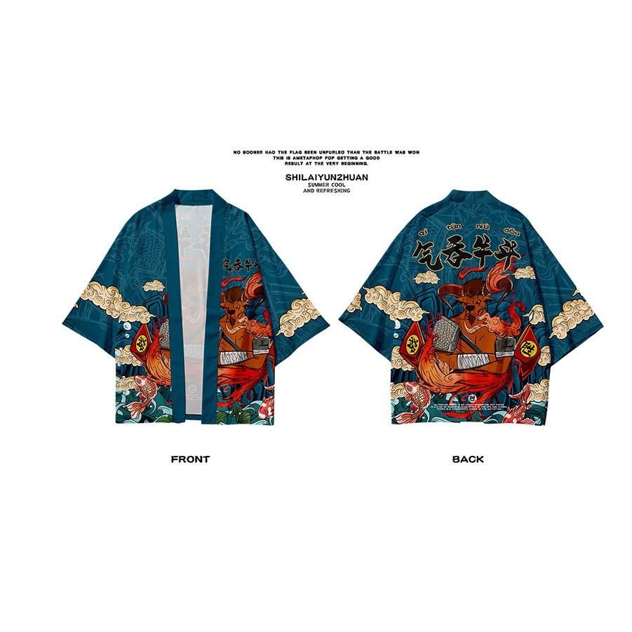 Set đồ Haori nam Kimono Yunhe Jiuxiao phong cách Nhật Bản siêu chất BSK12