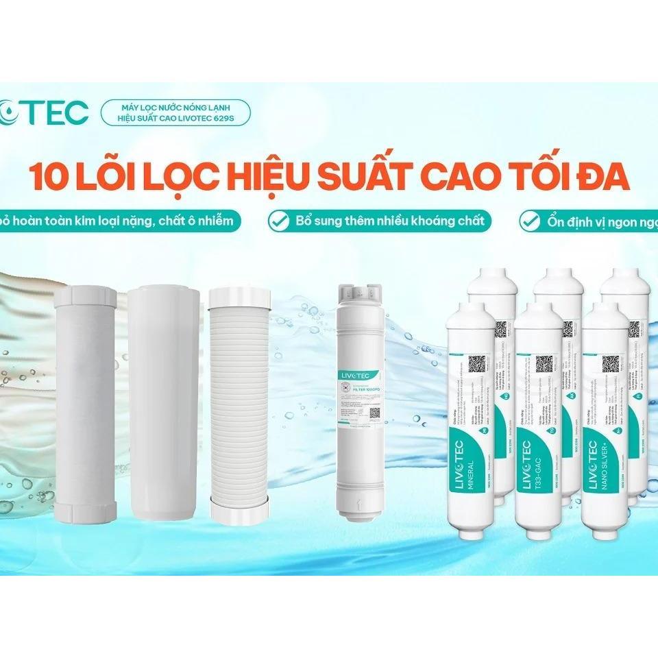 [ TẶNG BỘ LÕI] Máy Lọc Nước RO Nóng Lạnh Livotec 629S, Lọc Sạch Vượt Trội, Bổ Sung Khoáng Chất, - Hàng Chính Hãng