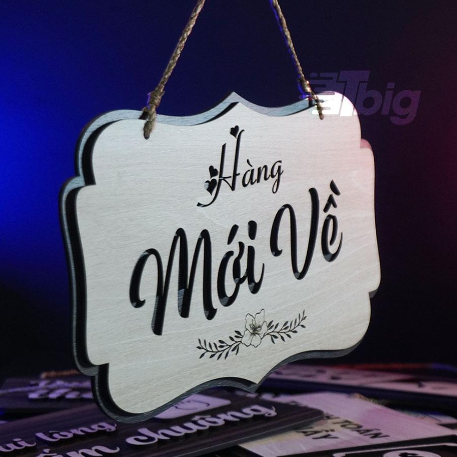 Bảng gỗ treo hàng mới về TS01 trang trí shop cửa hàng vintage đẹp