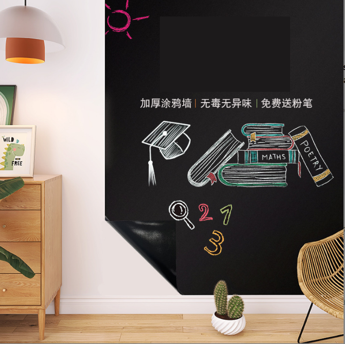 Decal Dán Tường Bảng Viết Đen 60*200cm Tặng Dụng Cụ Ghi GD636-DecalBang