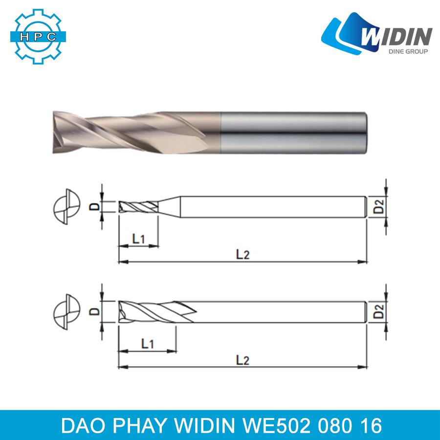 Dao phay vuông Widin WE502 080 16
