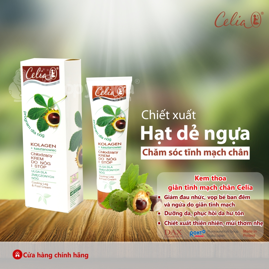 Kem thoa chăm sóc chân suy giãn tĩnh mạch Celia