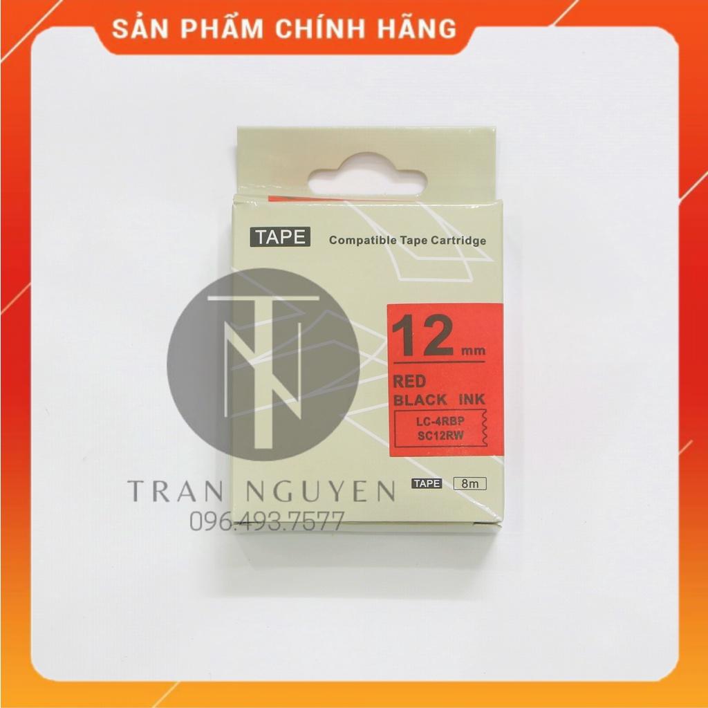 Nhãn in Tepra SC12RW (LC-4RBP) - Chữ đen nền đỏ 12mm x 8m - Hàng nhập khẩu