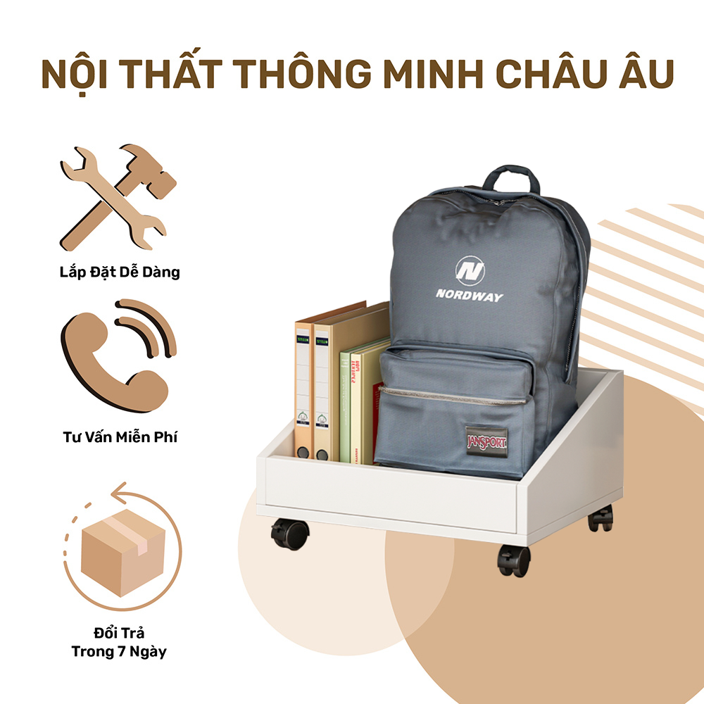 Kệ Gỗ Để Đồ Đa Năng IGA - GP190 - Kệ Văn Phòng Co Bánh Xe Di Chuyển Dễ Dàng