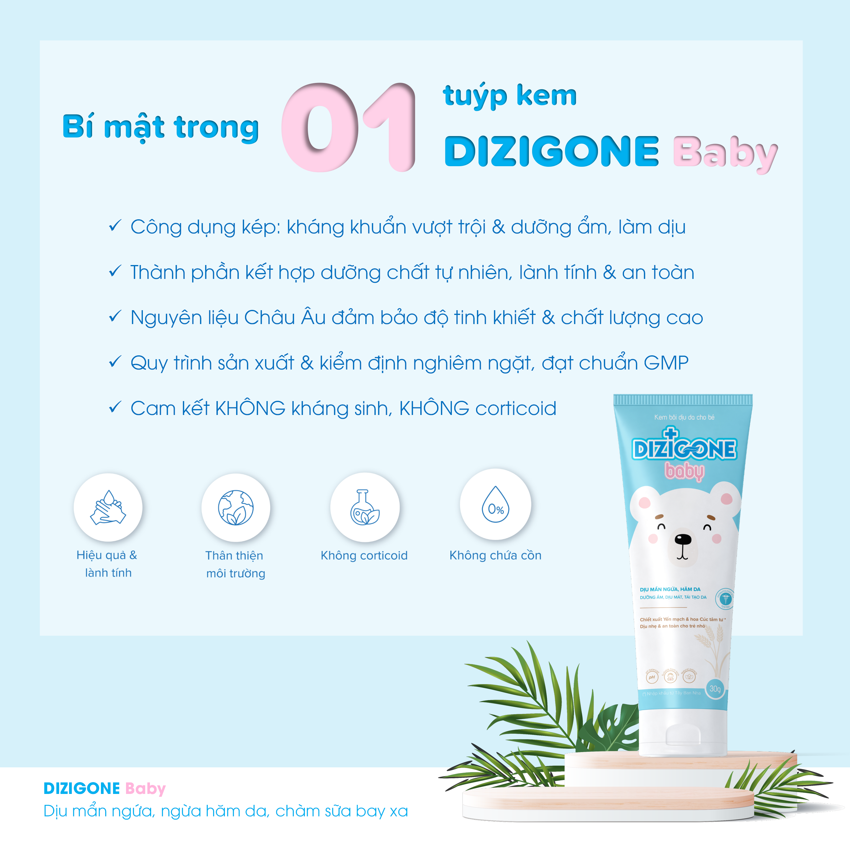 Kem bôi dịu da bé DIZIGONE Baby 30g