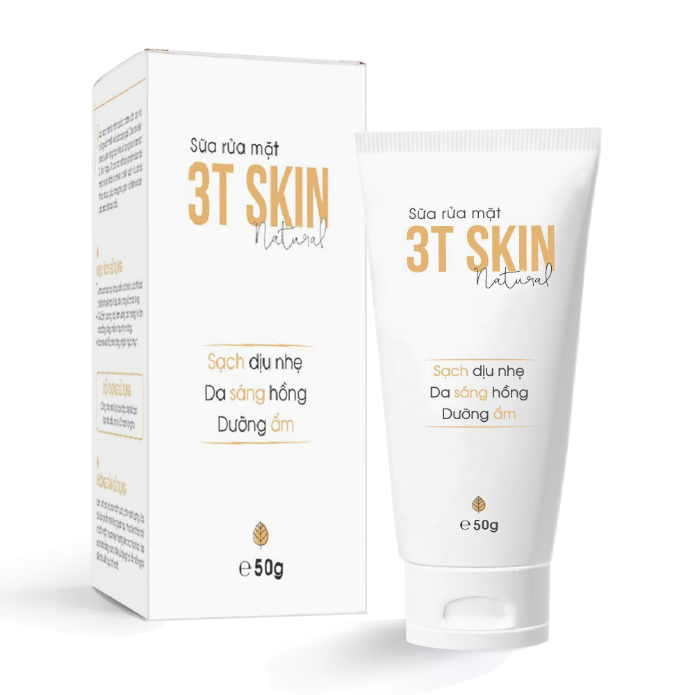 Sữa Rửa Mặt 3T Skin Sạch Sâu Dịu Nhẹ, Da Sáng Mịn Chiết Xuất Thiên Nhiên (50gr)