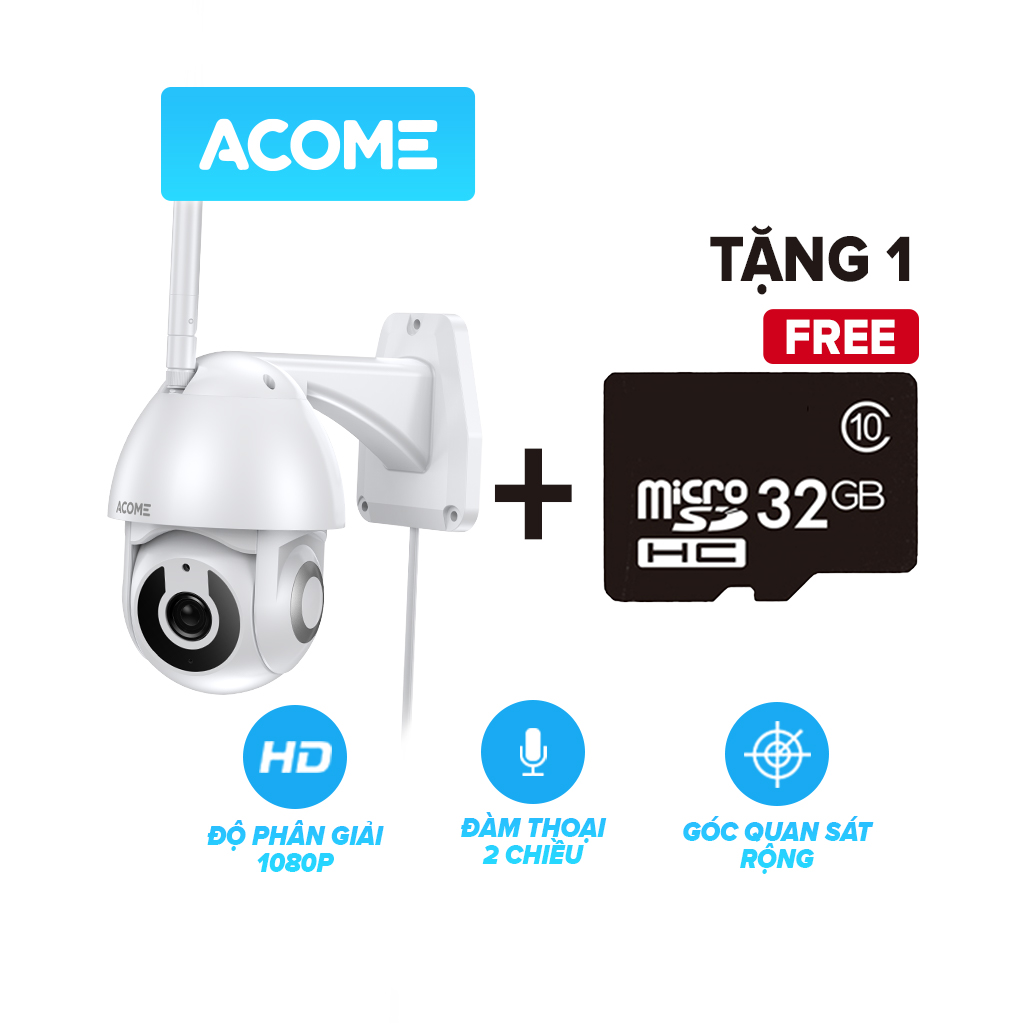 Camera Wifi Thông Minh Ngoài Trời ACOME APC02 Độ Phân Giải 1080P  [Hàng Chính Hãng]