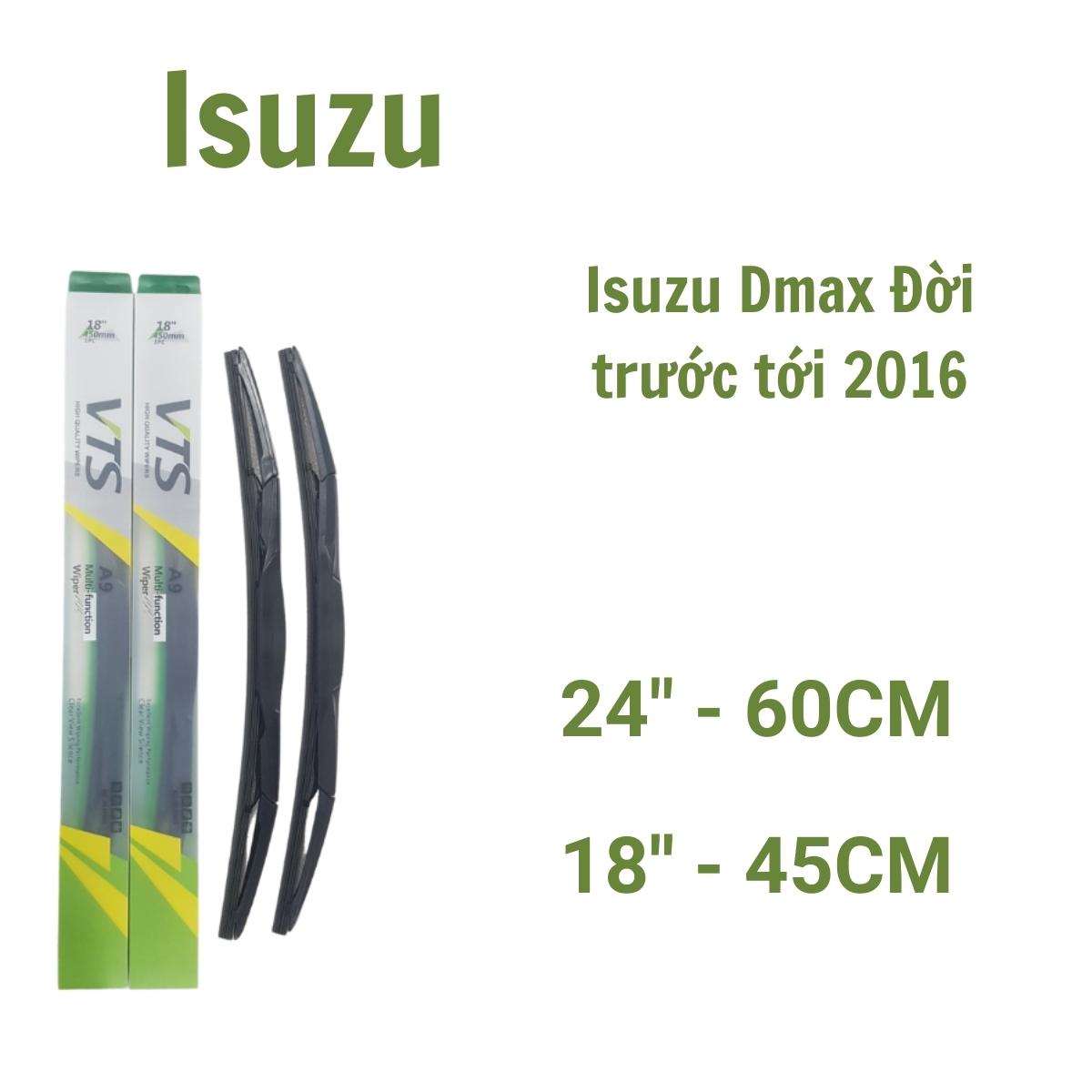 Cần gạt mưa ô tô thanh mềm A9 dành cho xe Isuzu: Dmax, Mux - Hàng nhập khẩu