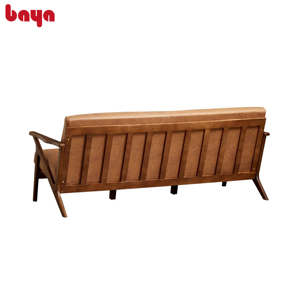 Ghế Sofa Phòng Khách Bằng Da Cao Cấp BAYA Sacramento Thiết Kế Khung Gỗ Cao Su, Đệm Ngồi Bằng Mút Bọc Vải Polyester Kích Thước 84x183x75cm 1079050