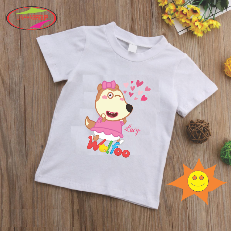 Áo Thun in hình Wolfoo Hoạt Hình Cho Bé Trai,Bé Gái Chất Cotton siêu đẹp