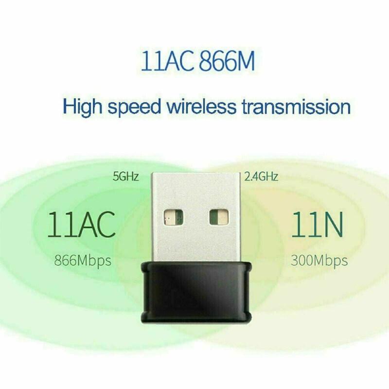 Wifi không dây Ac1200mbps Mini Adapter Băng tần kép 2.4GHz Thẻ mạng Usb3.0 5GHz Tương thích cho Máy tính xách tay Pc