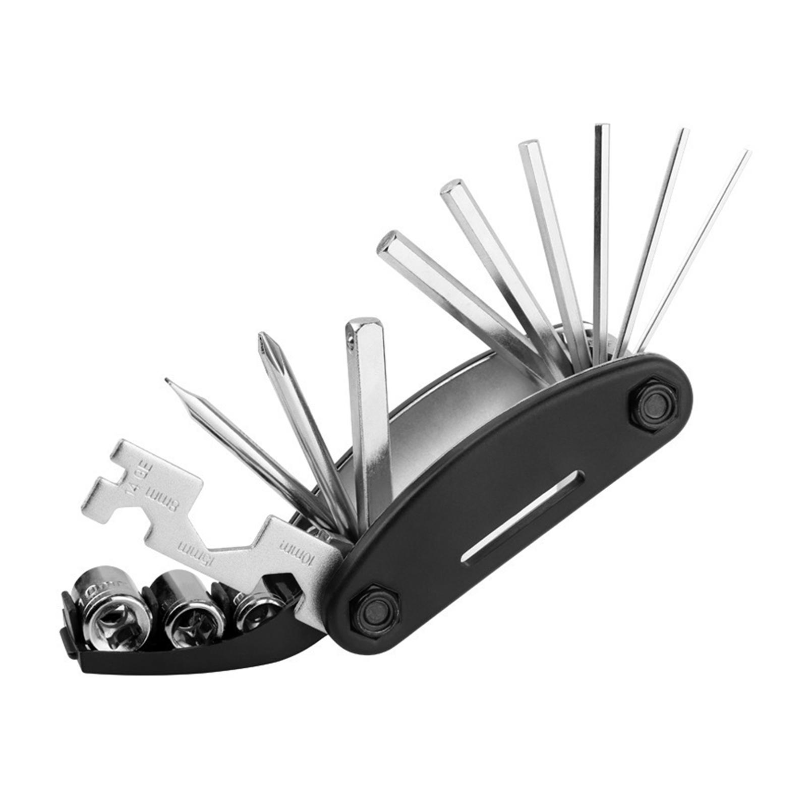 Bike Repair Tools Bag Bicycle 16 in 1 Key Wrench Handy Maintenance Fixed Set