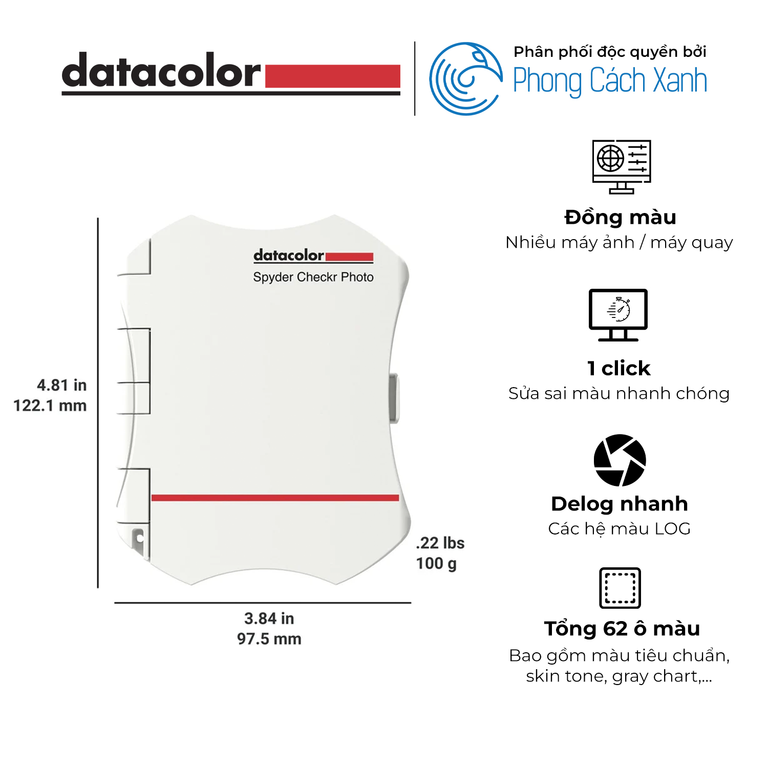 Cân màu cảm biến máy chụp / máy quay Datacolor Spyder Checkr Photo V2 - Hàng Chính Hãng
