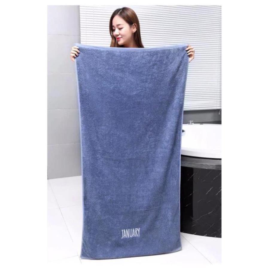 Khăn Tắm 100% Cotton Loại 70x140cm Trọng lượng 500g Siêu Mềm Mại Siêu Thấm Hút, Thêu Tên Các Tháng