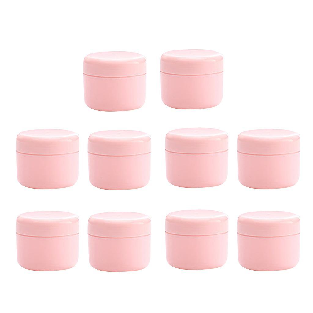 2X Refillable Plastic Empty Face Cream Cosmetic Container with Lid Pink-50g