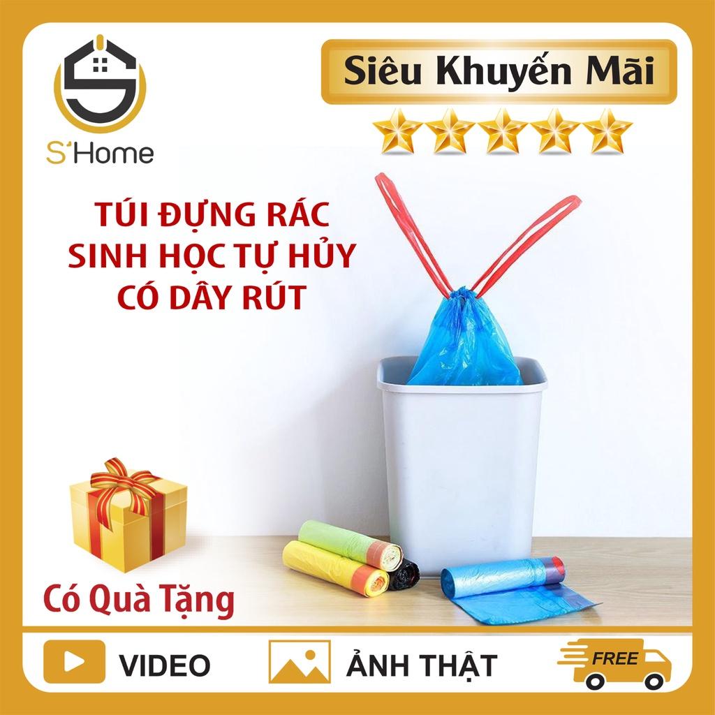 Cuộn Túi Đựng Rác Sinh Học Tự Phân Hủy An Lành, Túi Đựng Rác Tự Hủy Có Dây Rút Quai Xách Tiện Lợi - S'Home