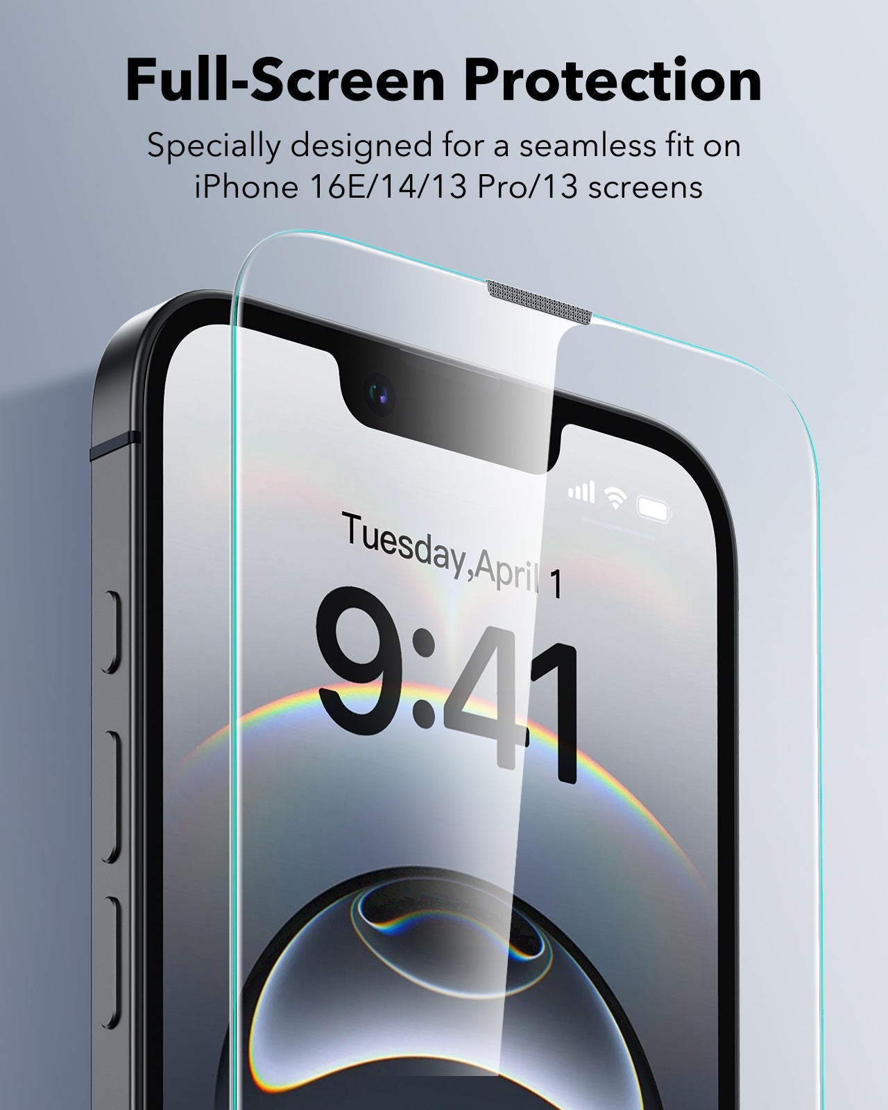 Combo 2 Kính Cường Lực Kèm Khung Dán Cho iPhone 16e/ iphone 13/ iphone 14 ESR UltraFit Classic Screen Protector_ Hàng Chính Hãng