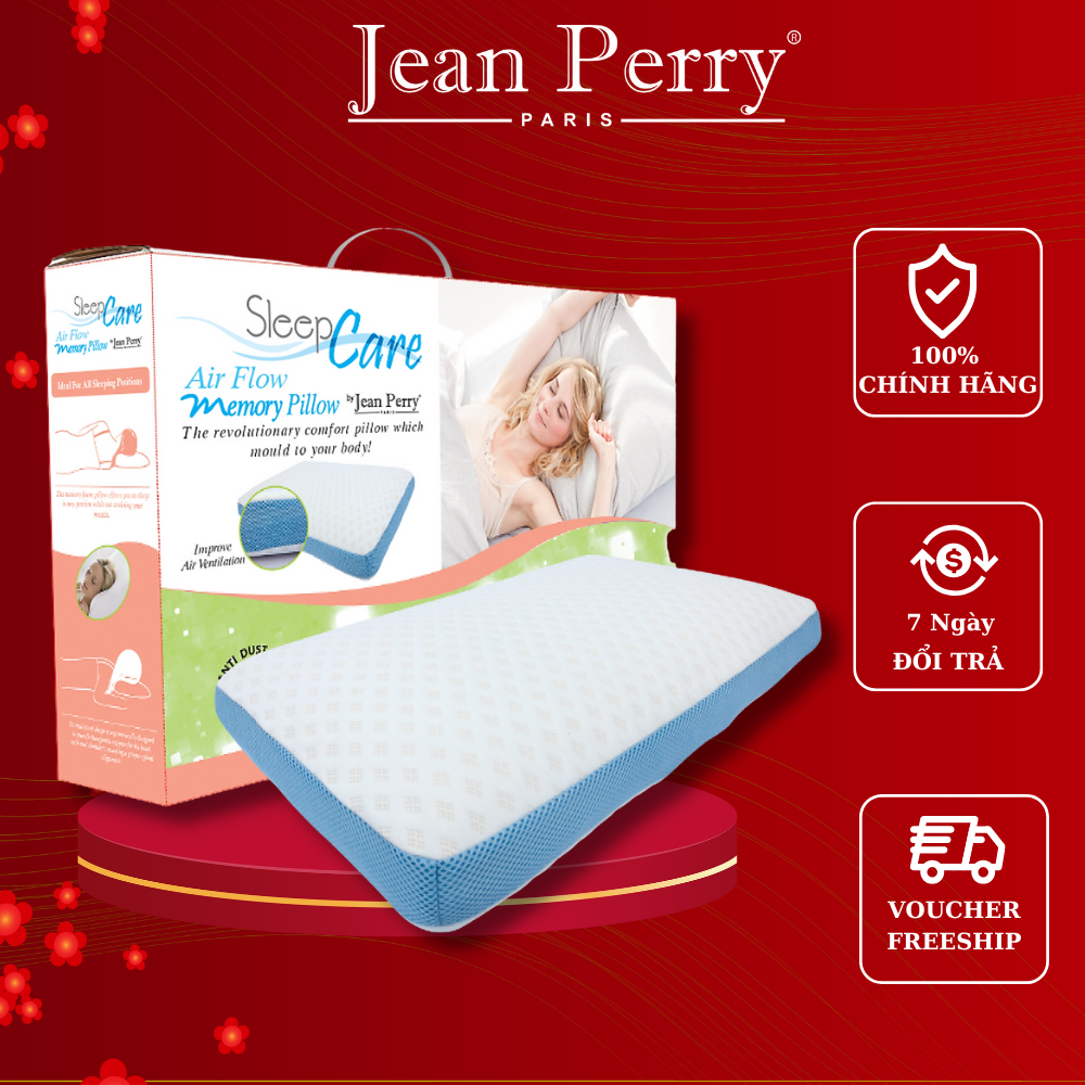 Gối nằm Jean Perry Memory Foam Sleepcare Air Flow 55x35x12cm