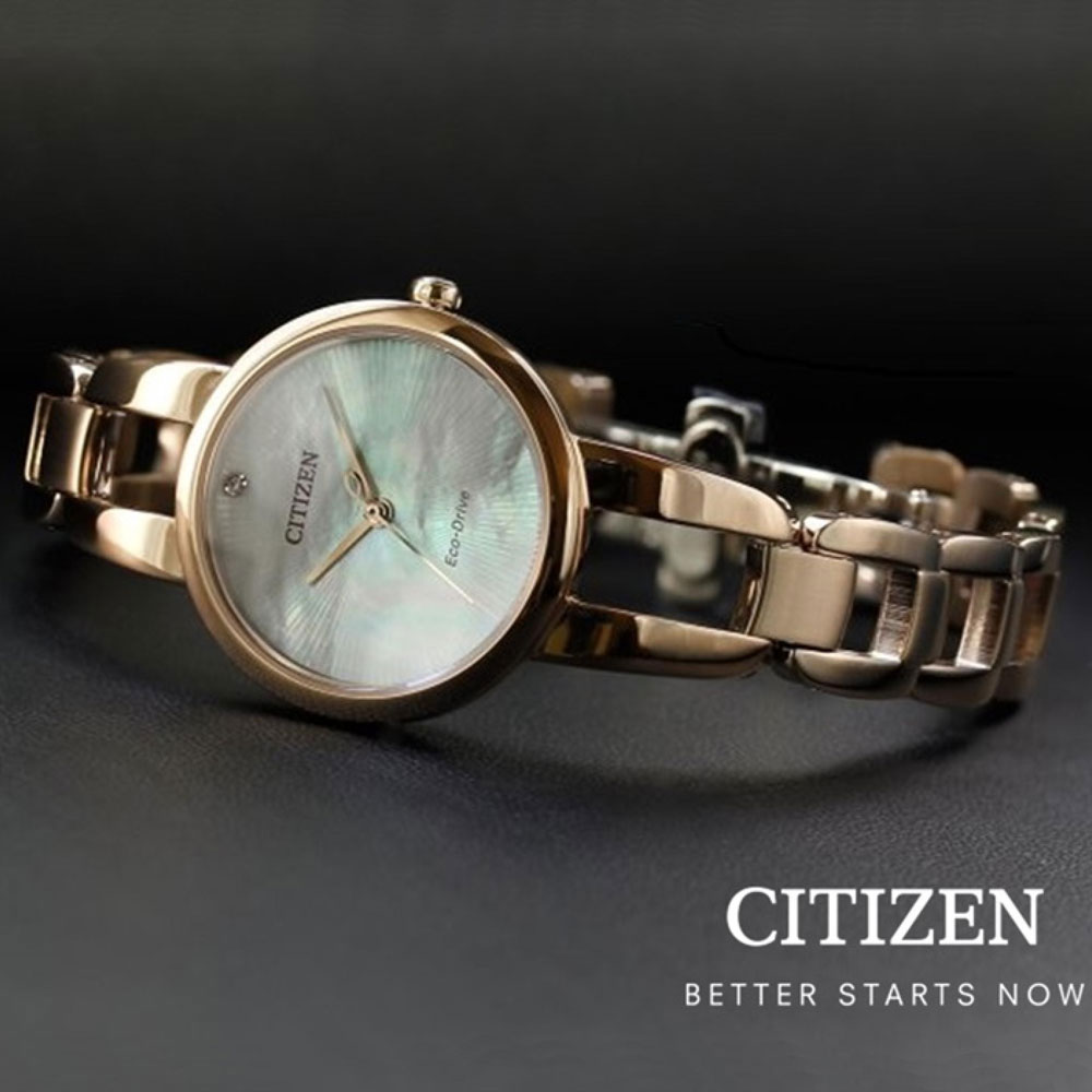 Đồng Hồ Nữ Citizen Dây Thép Không Gỉ EM0433-87D - Mặt Xà Cừ