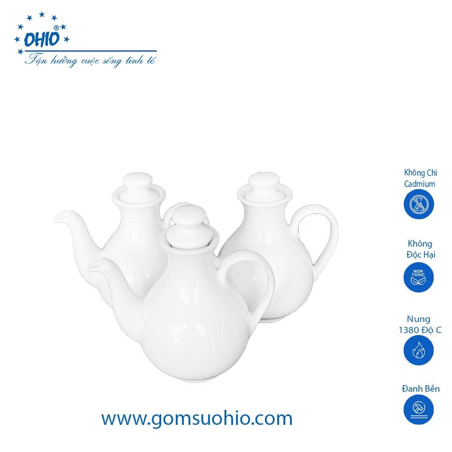 Bình Mắm Sứ Trắng OHIO