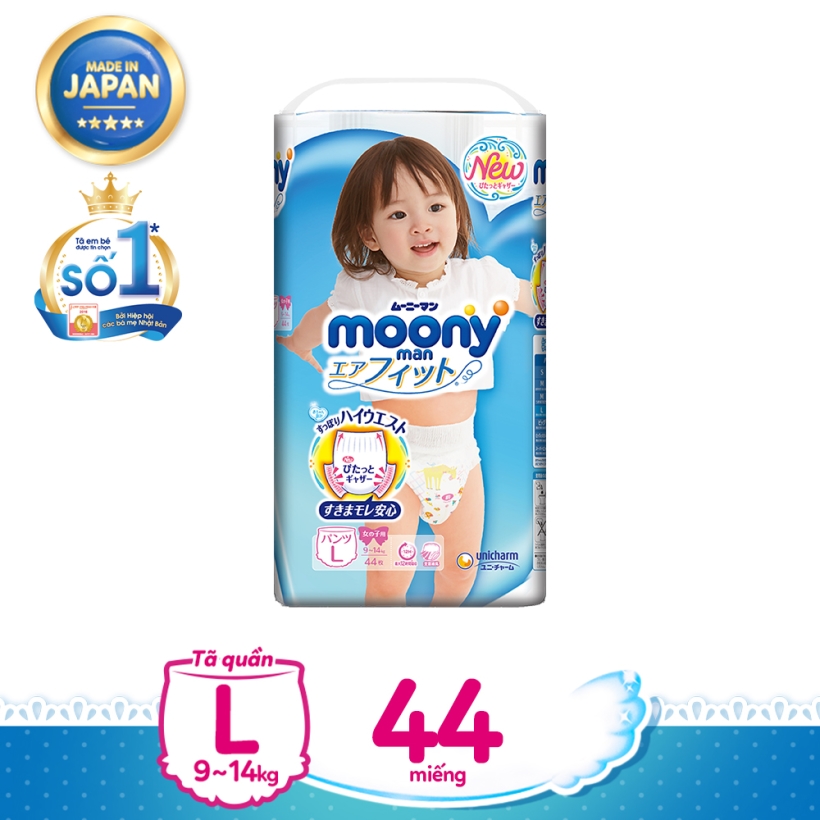 Tã quần cao cấp Moony dành cho bé gái L44