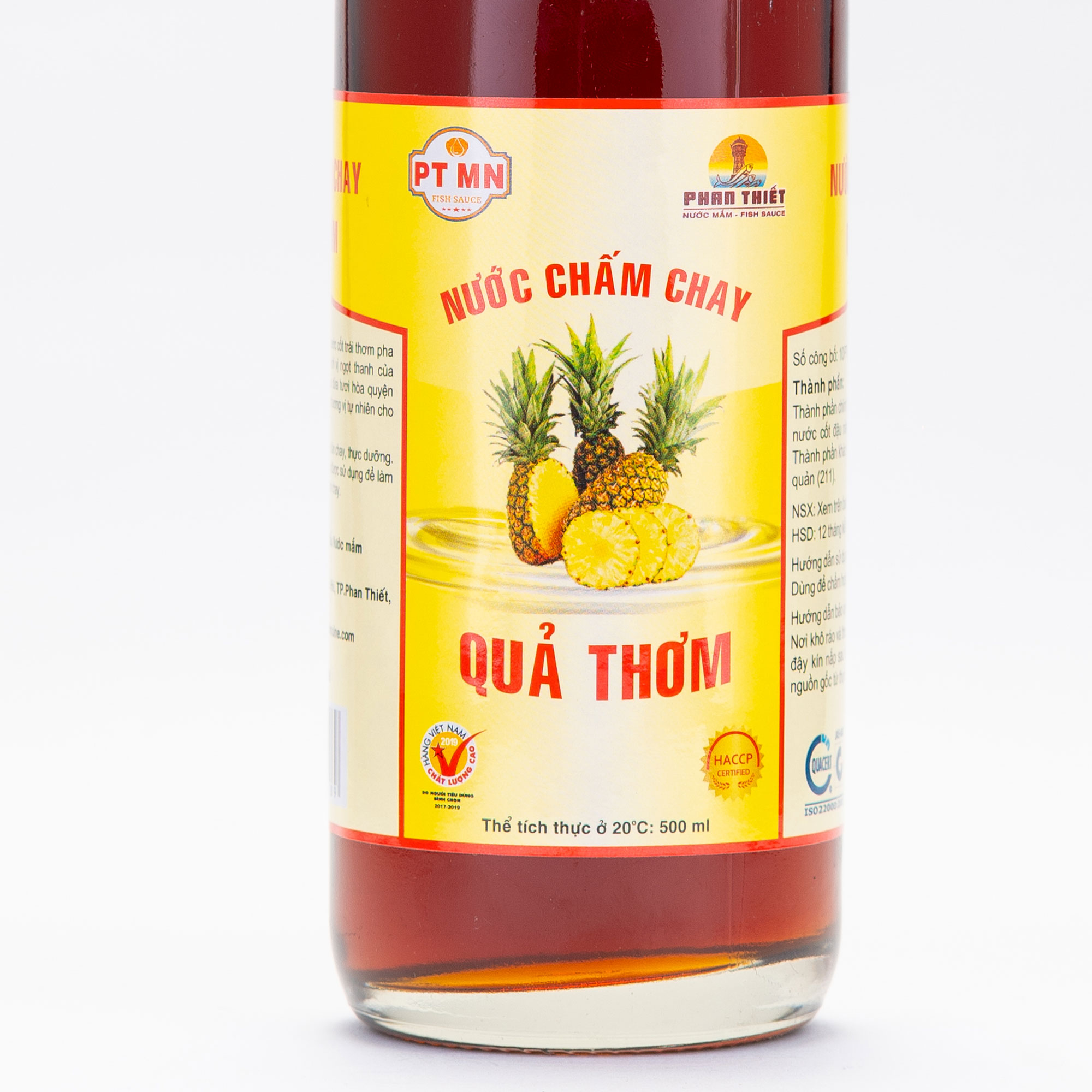 [ Hàng Xuất Khẩu ] Nước Chấm Chay Cao Cấp Quả Thơm Phan Thiết Mũi Né - Chai Thuỷ Tinh 500ml.