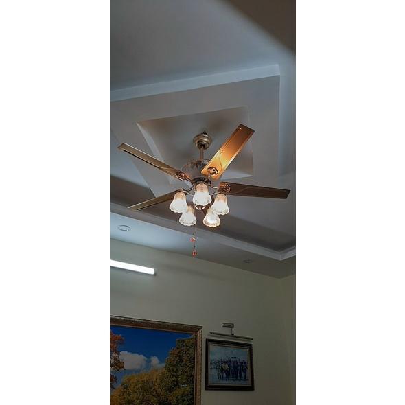 Quạt trần Đèn chùm kiểu dáng Châu Âu, 5 đèn LED - KNQ71