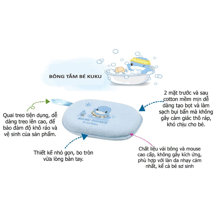 Bông Tắm Cho Bé KuKu Duckbill