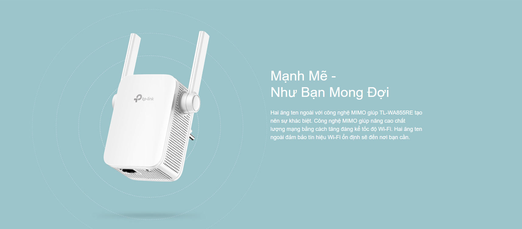 BỘ KÍCH SÓNG WIFI TP-LINK TL-WA855RE TỐC ĐỘ N300MBPS-HÀNG CHÍNH HÃNG